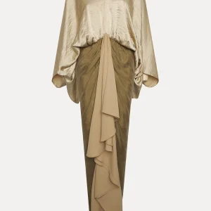 Imagen de la parte frontal del vestido Kaftan color dorado de Martina Maletti